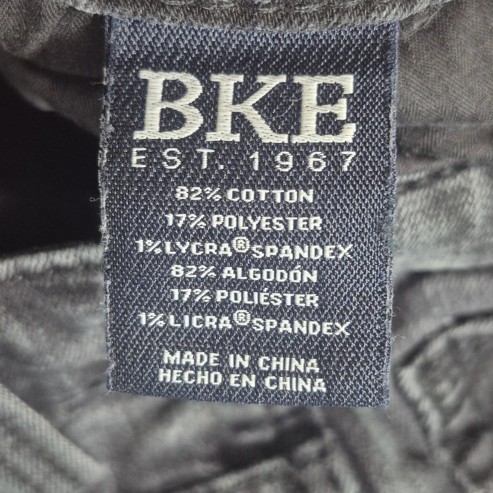BKE Jake Bootcut Jeans Mens 34x30 Black Washed Stretch Denim